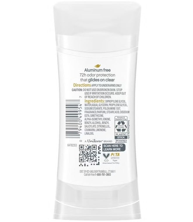 Dove 0% Aluminum Deodorant – Cotton Flower & Sandalwood (74 g) - Image 2